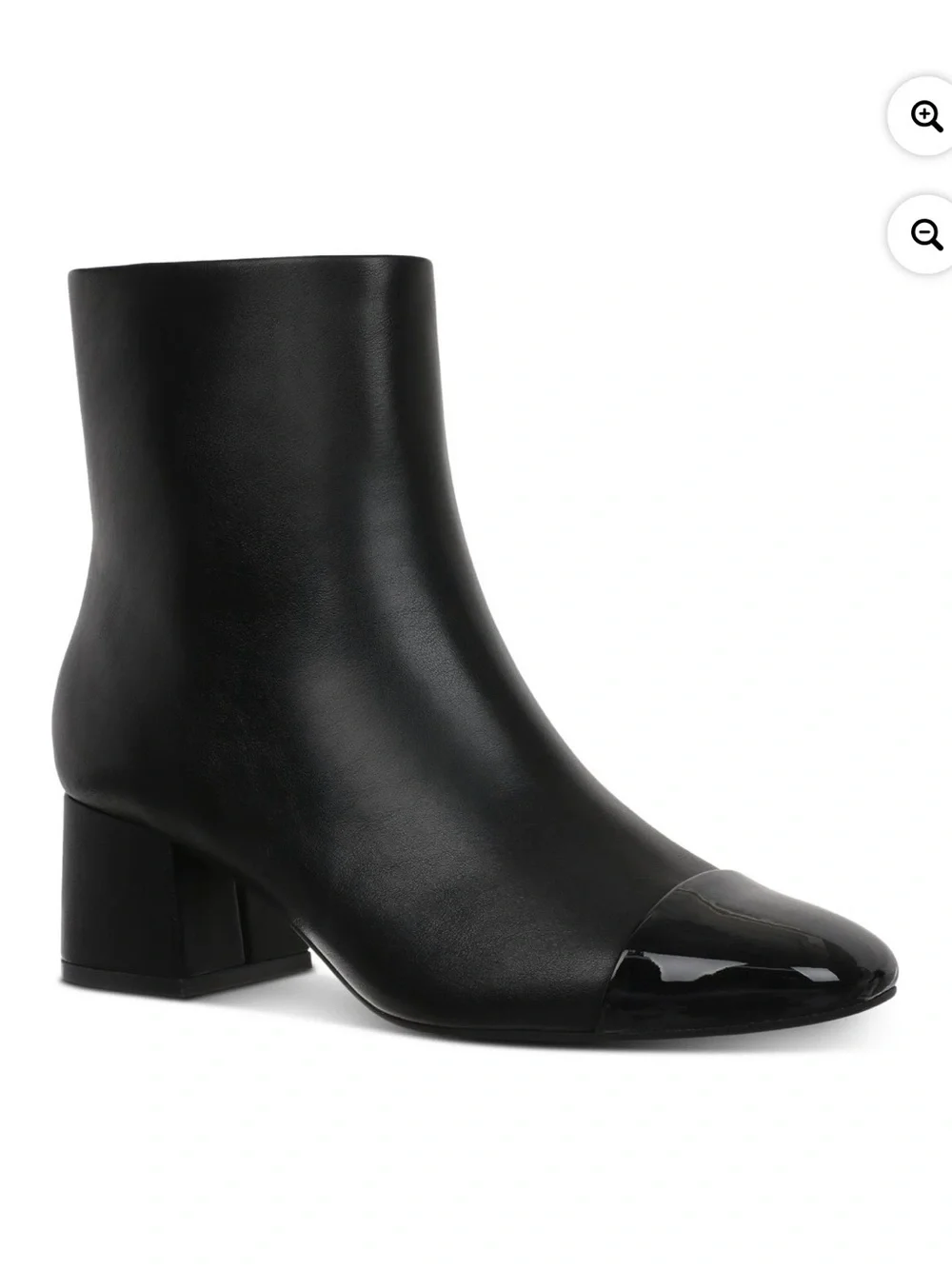 On 34 th Women’s Black Leather Ankle Boots Cap Toe Smooth Size 6.5